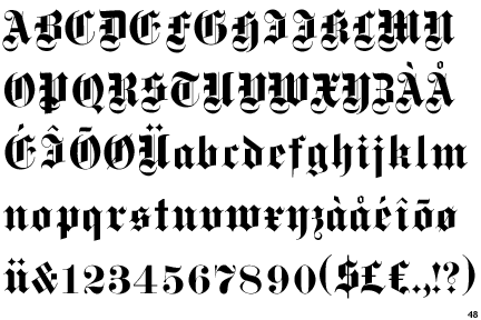 alphabet gohtique